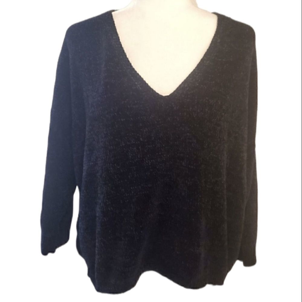 Express Black Chunky Crop Sweater Large
